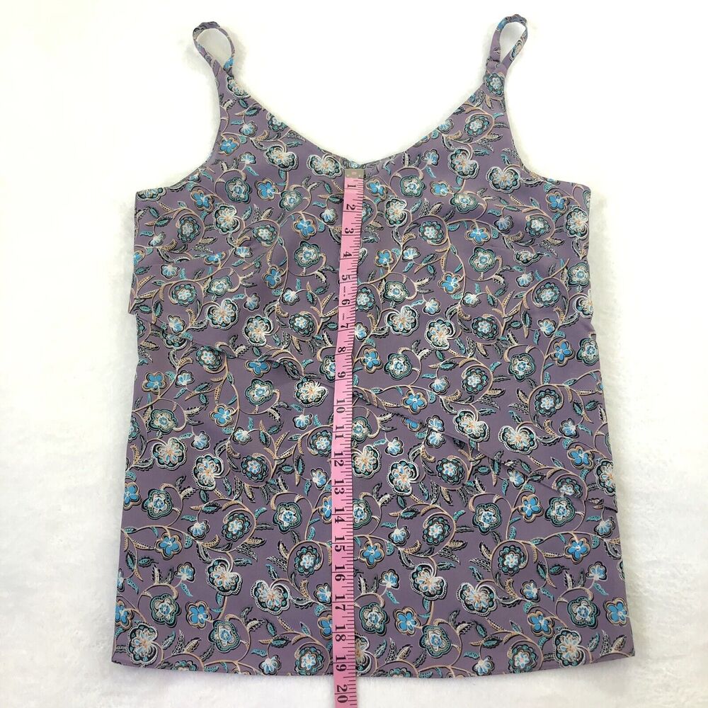 Cabi 3453 Spring Floral Scrollwork S Cami Blouse Top Purple Adjustable Straps - Picture 6 of 7